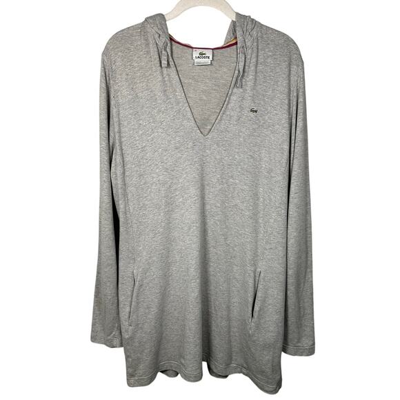 Lacoste Gray Long Sleeve Hooded Sweatshirt Women's Large - Picture 1 of 8